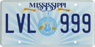 MS license plate LVL999