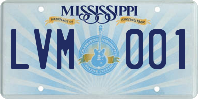 MS license plate LVM001