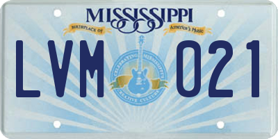 MS license plate LVM021
