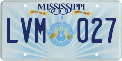 MS license plate LVM027