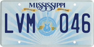 MS license plate LVM046