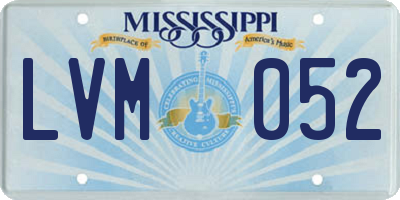 MS license plate LVM052