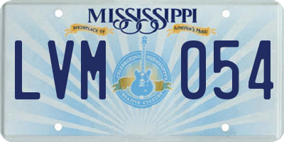 MS license plate LVM054