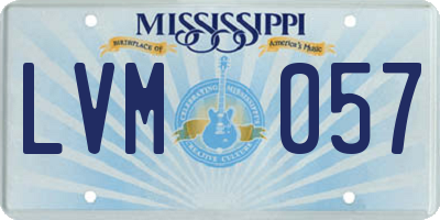 MS license plate LVM057