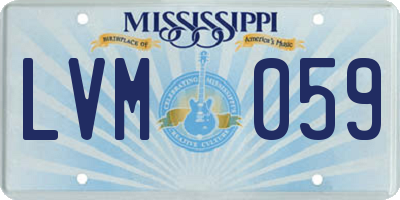 MS license plate LVM059