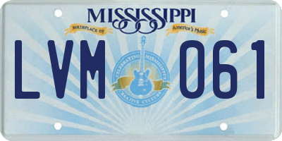 MS license plate LVM061