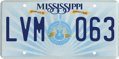 MS license plate LVM063