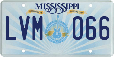 MS license plate LVM066