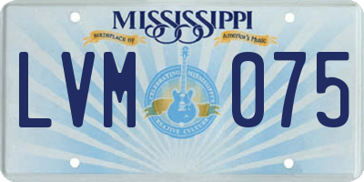 MS license plate LVM075