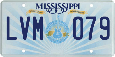 MS license plate LVM079