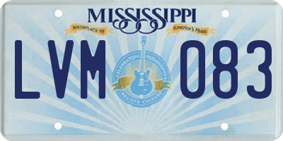 MS license plate LVM083