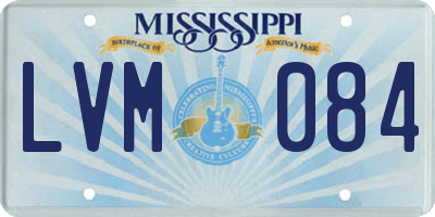 MS license plate LVM084