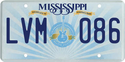 MS license plate LVM086