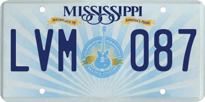 MS license plate LVM087