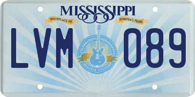 MS license plate LVM089