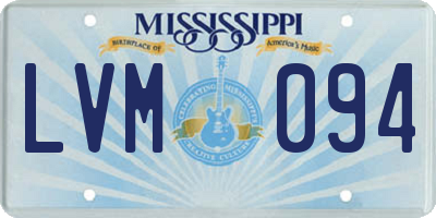 MS license plate LVM094