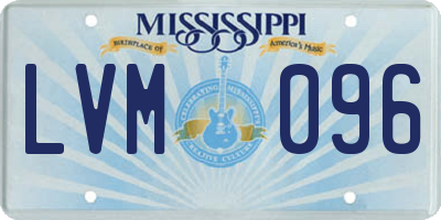 MS license plate LVM096