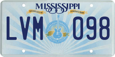 MS license plate LVM098