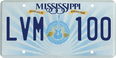 MS license plate LVM100