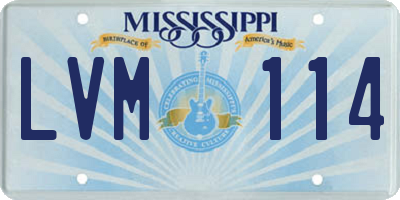 MS license plate LVM114