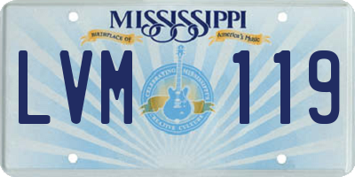 MS license plate LVM119