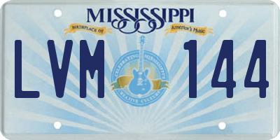MS license plate LVM144