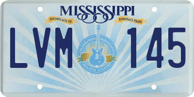 MS license plate LVM145