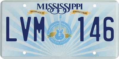 MS license plate LVM146