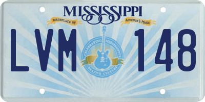 MS license plate LVM148