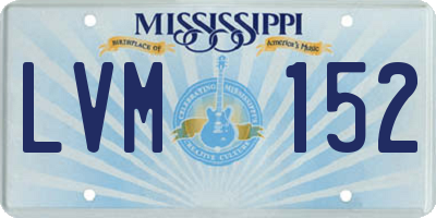 MS license plate LVM152
