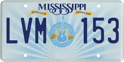 MS license plate LVM153