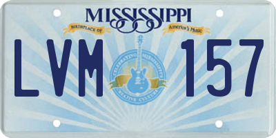MS license plate LVM157