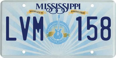 MS license plate LVM158