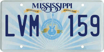 MS license plate LVM159