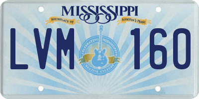 MS license plate LVM160