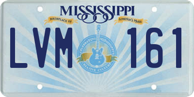 MS license plate LVM161