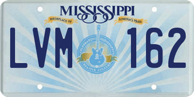 MS license plate LVM162