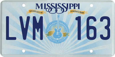 MS license plate LVM163