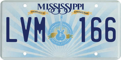 MS license plate LVM166
