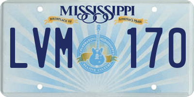 MS license plate LVM170