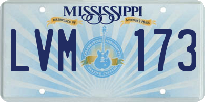 MS license plate LVM173