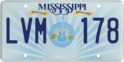 MS license plate LVM178