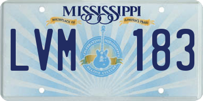 MS license plate LVM183