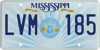 MS license plate LVM185