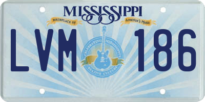 MS license plate LVM186