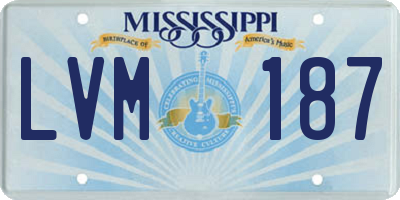 MS license plate LVM187