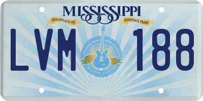 MS license plate LVM188