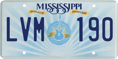 MS license plate LVM190