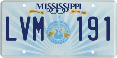 MS license plate LVM191