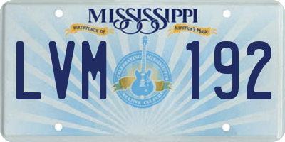 MS license plate LVM192